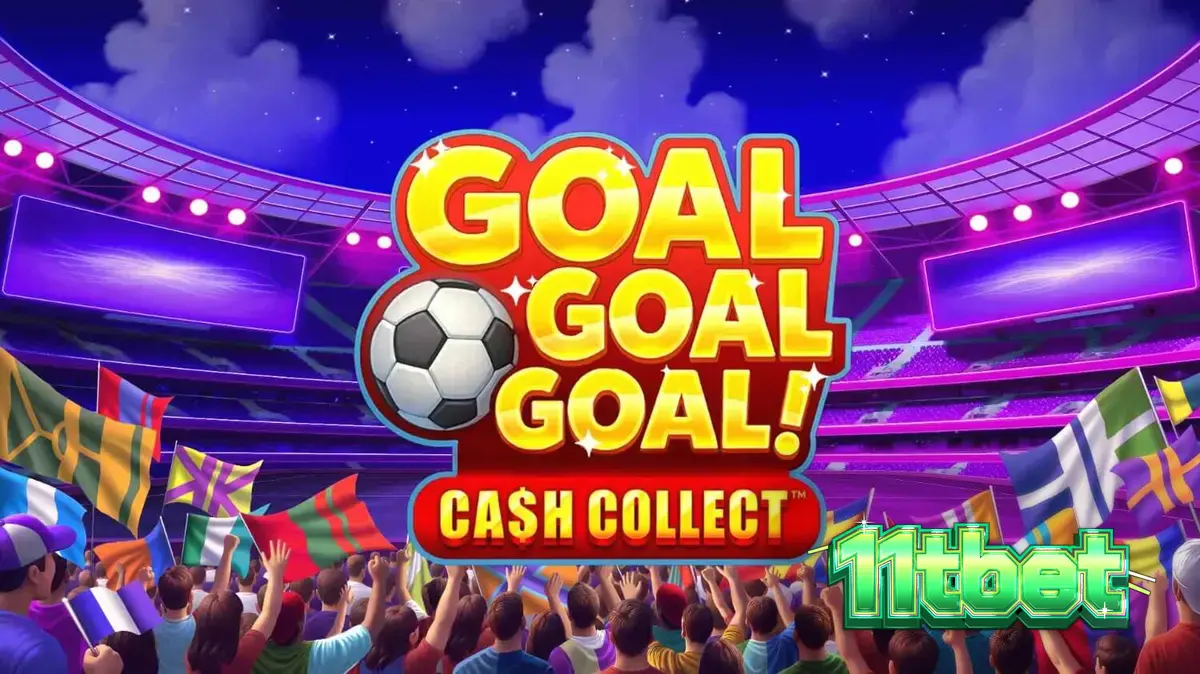 Tampilan visual slot Goal Goal Goal: Cash Collect dengan tema stadion sepak bola